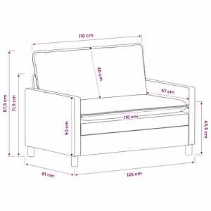Set pohovek 2 pcs Krémová Polyester - obrázek 9