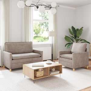 Set pohovek 2 pcs Béžová Polyester - obrázek 1