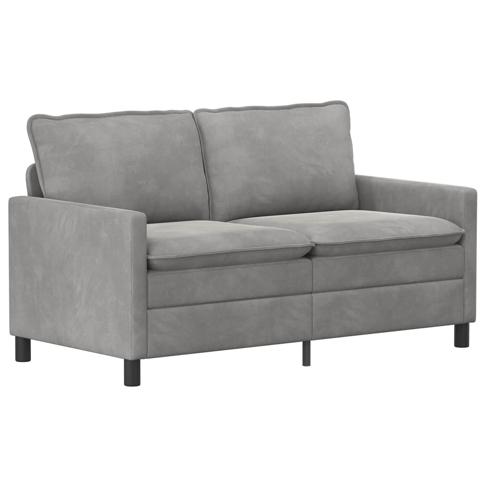 Sofa Set 2 Stk. Hellgrau Samt – Ansicht 4