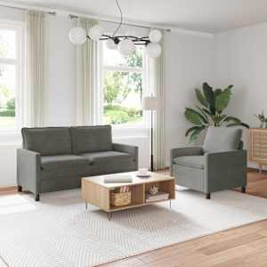 Set pohovek 2 pcs Světle šedá Textil - obrázek 1