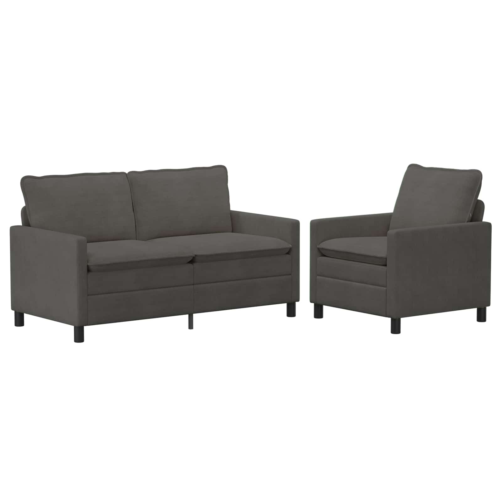 vidaXL Kavčna garnitura 2 pcs Temno siva Blago - slika 2