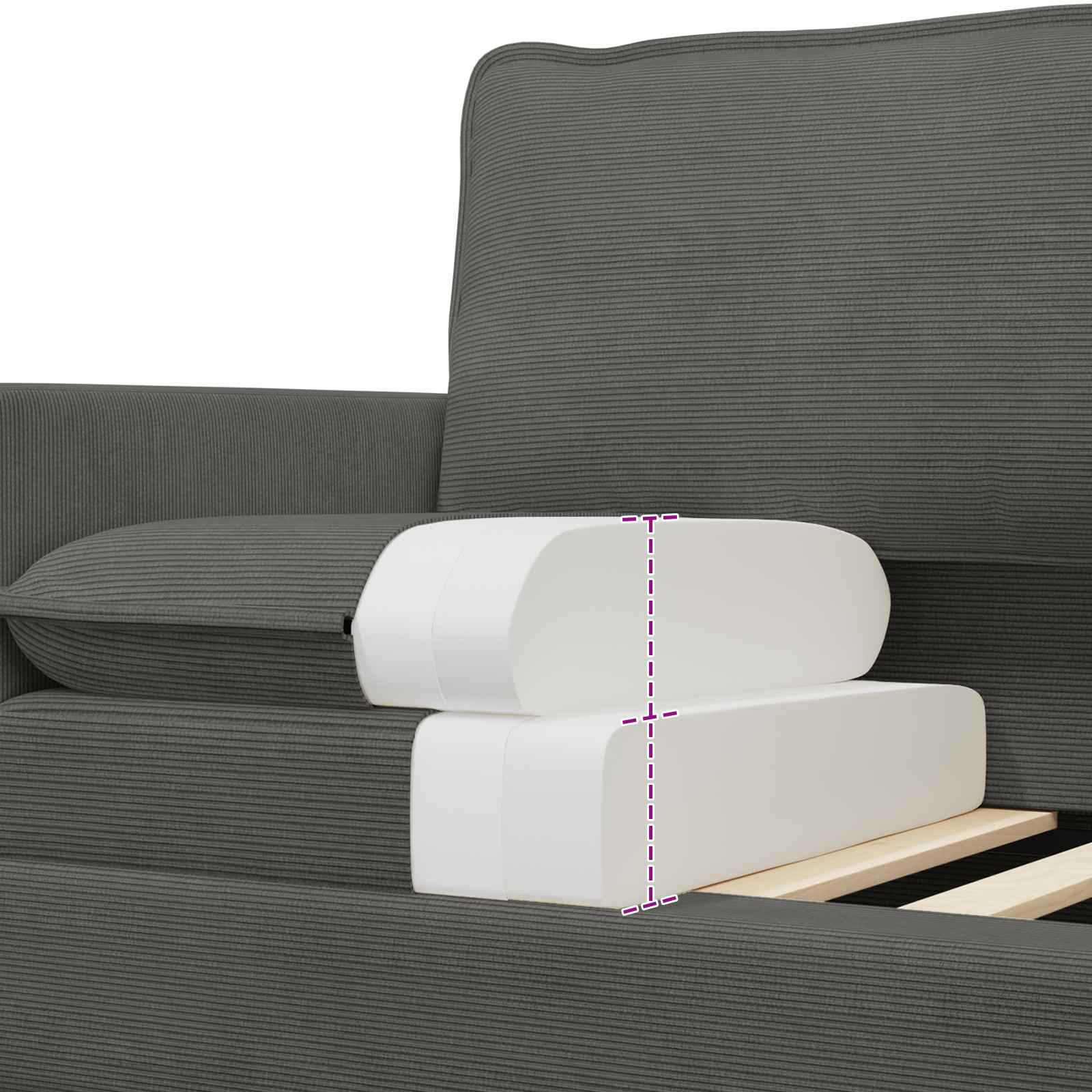 vidaXL Kavčna garnitura 2 pcs Temno siva Blago - slika 6