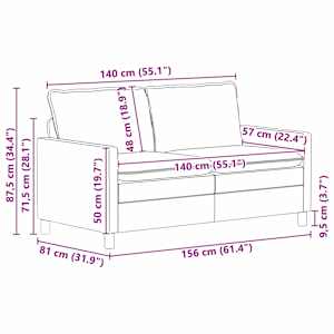 Set pohovek 2 pcs Tmavě šedá Textil - obrázek 9