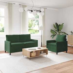 Set pohovek 2 pcs Jungle Green Textil - obrázek 1