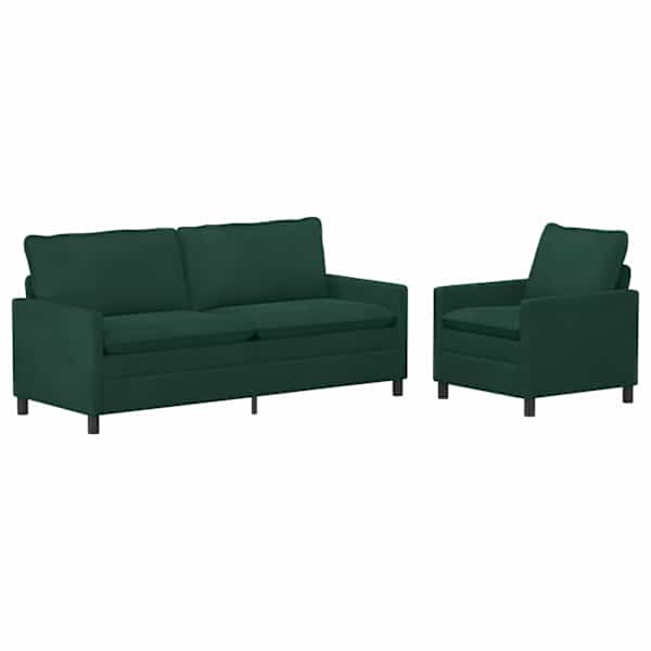 vidaXL Diivanikomplekt 2 tk Tumeroheline Samet