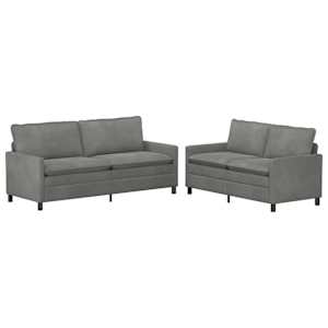 Set pohovek 2 pcs Tmavě šedá Samet - obrázek 2