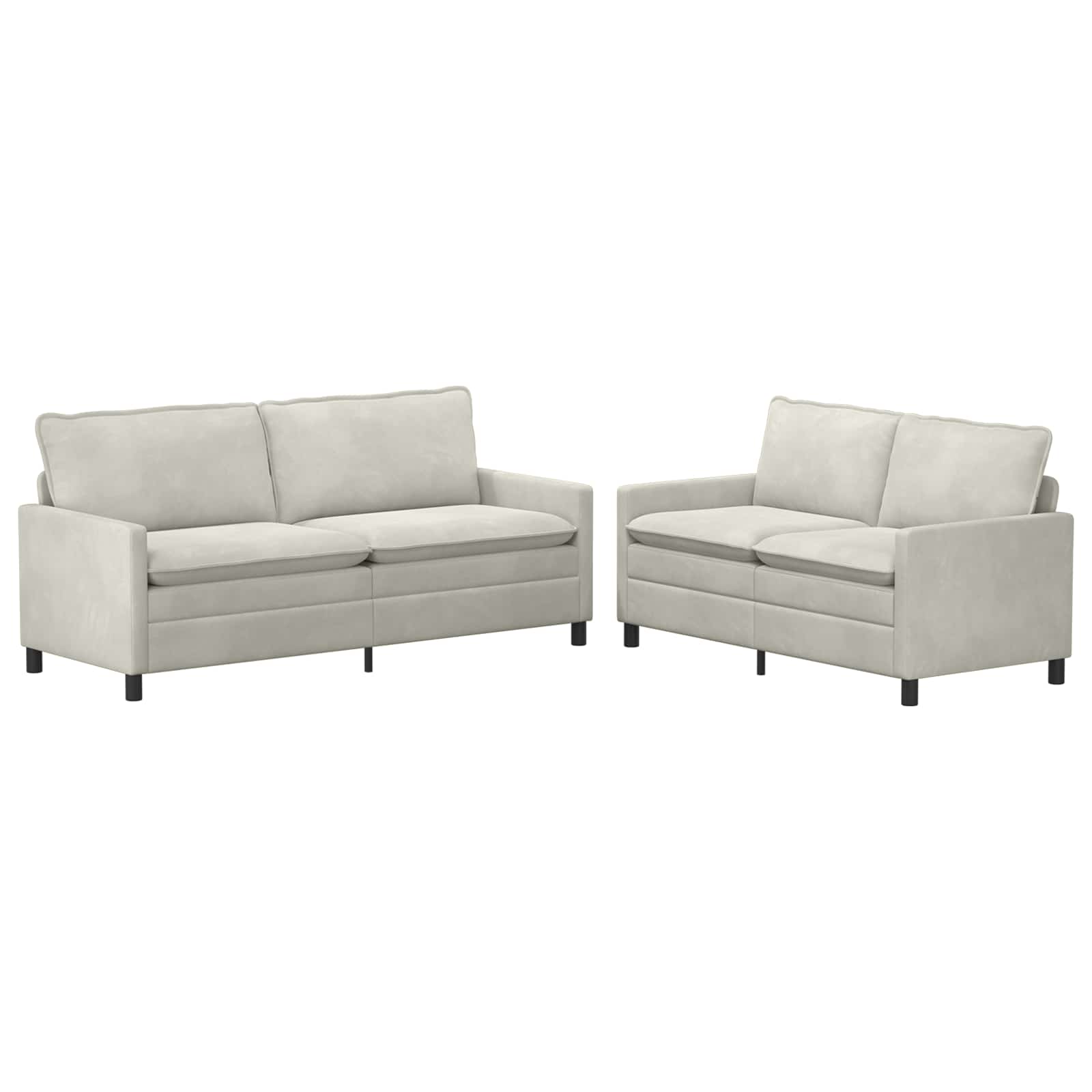 Kavčna garnitura 2 pcs Krem Žamet - slika 2