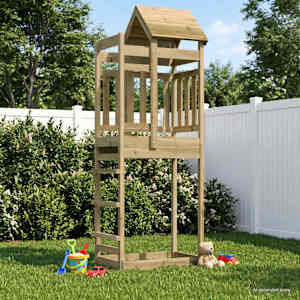 Herní věž Hnědá 52,5 x 85 x 238 cm Pevné impregnované dřevo - obrázek 1