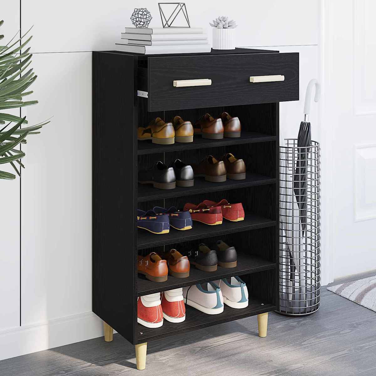 Sko skab 60 x 35 x 105 cm Konstrueret træ - Billede 5