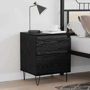 Posteljna omarica s predalom Črna Orehovina 40 x 35 x 50 cm