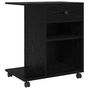 vidaXL Printeri alus Must tamm 60 x 40 x 68,5 cm Tehispuit