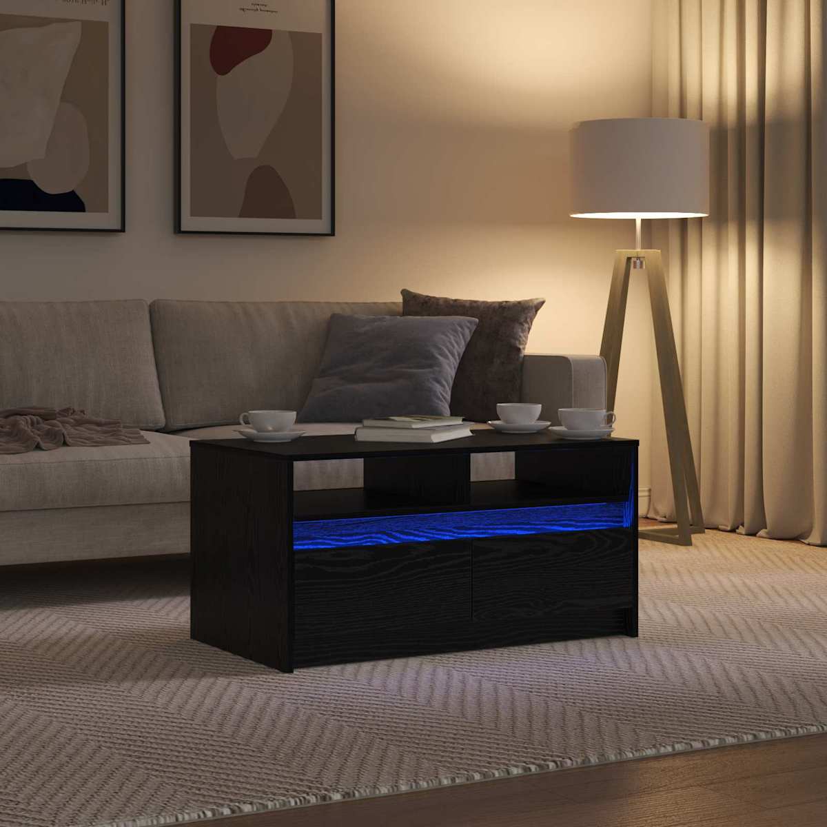 Sofabord 90 x 50 x 45 cm Konstrueret træ - Billede 5