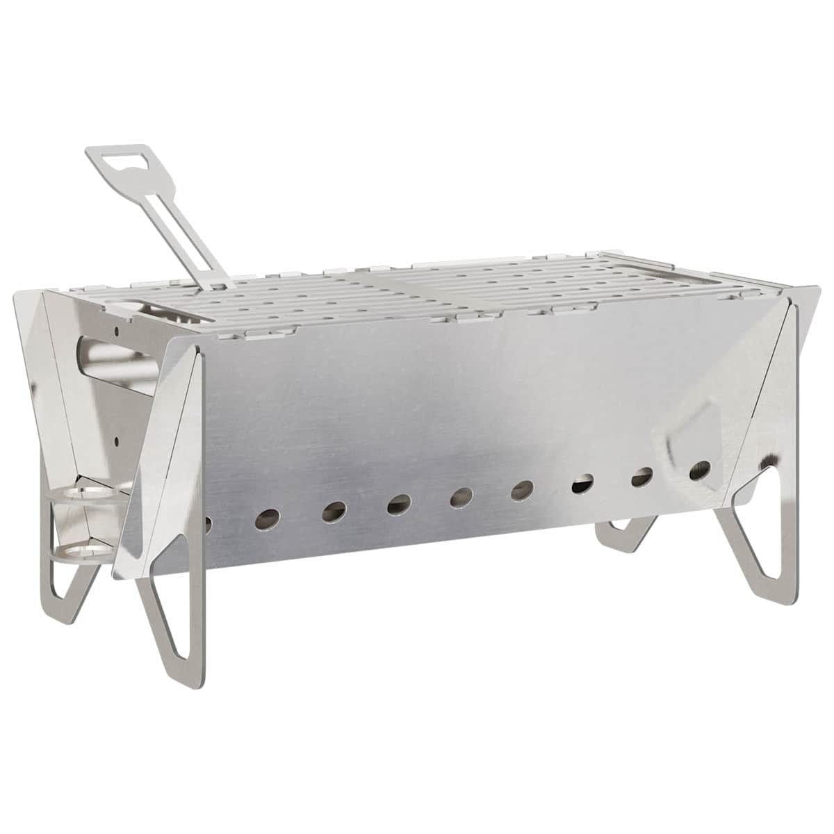 Camping bålplads 42 x 22 x 18 cm Rustfrit stål Sølv - Billede 6