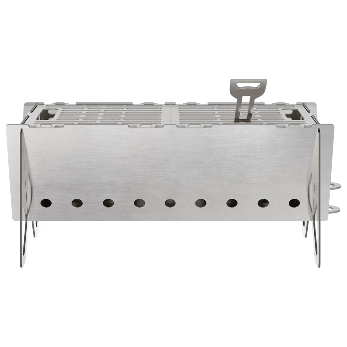 Camping bålplads 42 x 22 x 18 cm Rustfrit stål Sølv - Billede 4