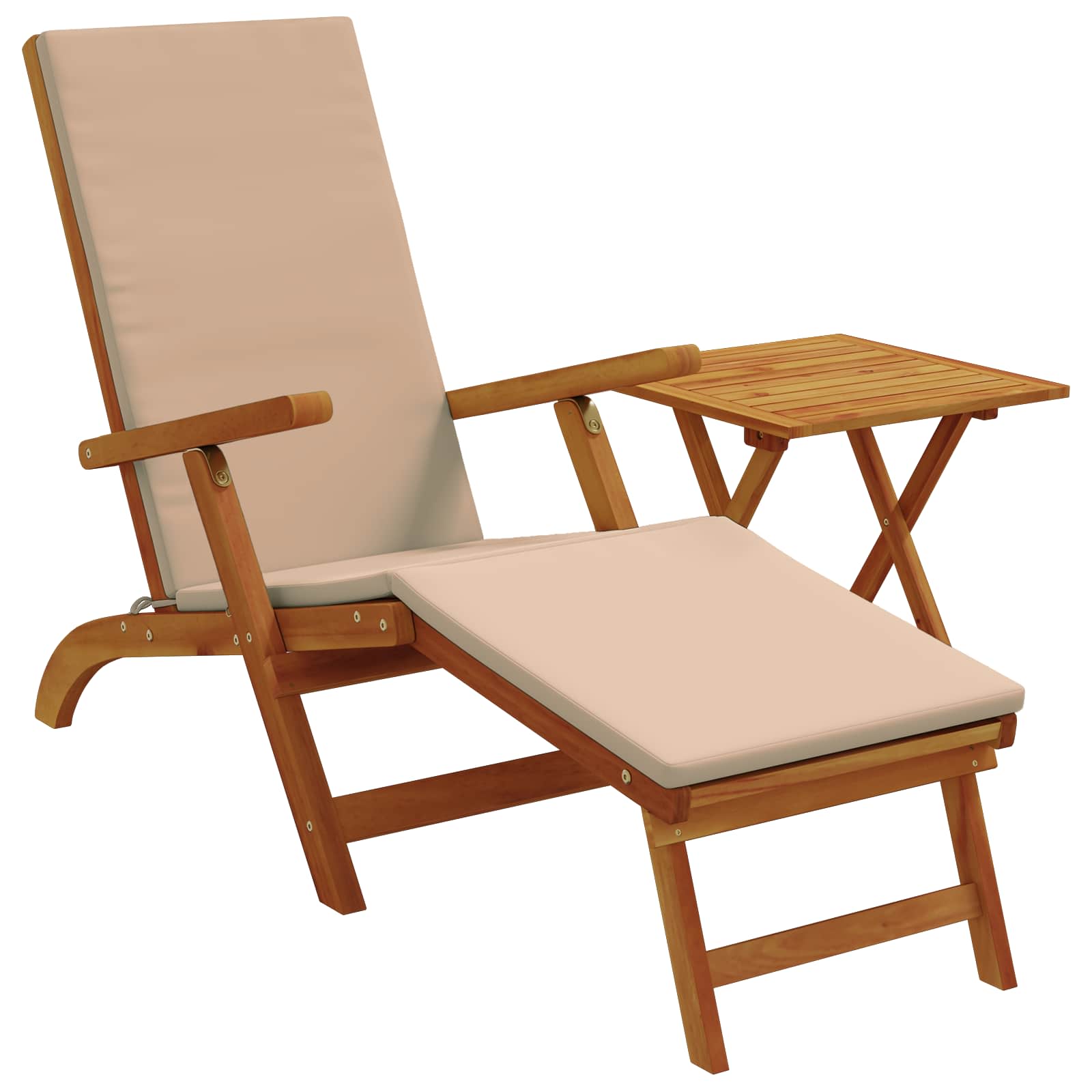 VidaXL Ligstoel Die Kan Leunen En Vouwen 2 Pcs Taupe