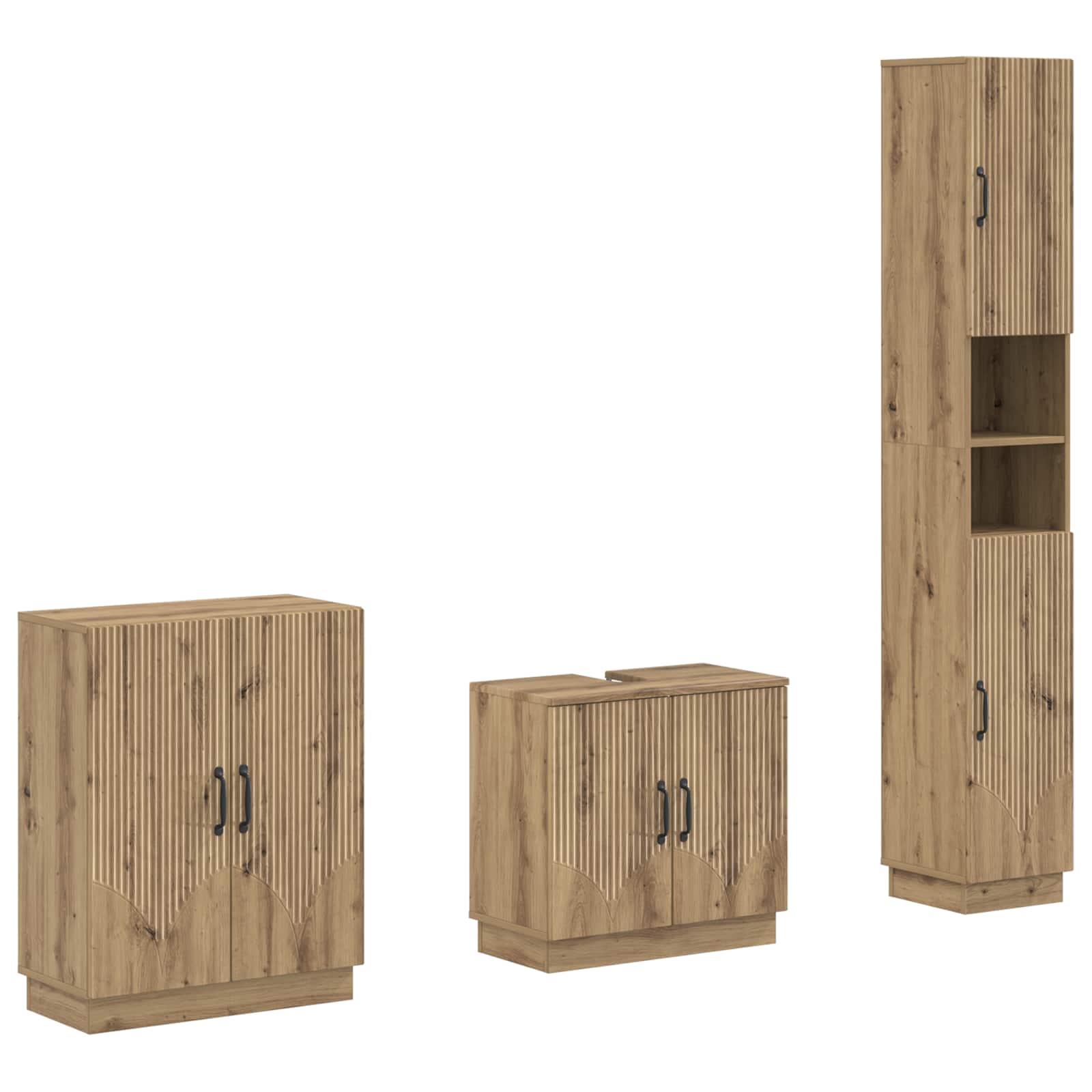 3-osaline vannitoa kapisett HOORN Artisan tamm Tehispuit