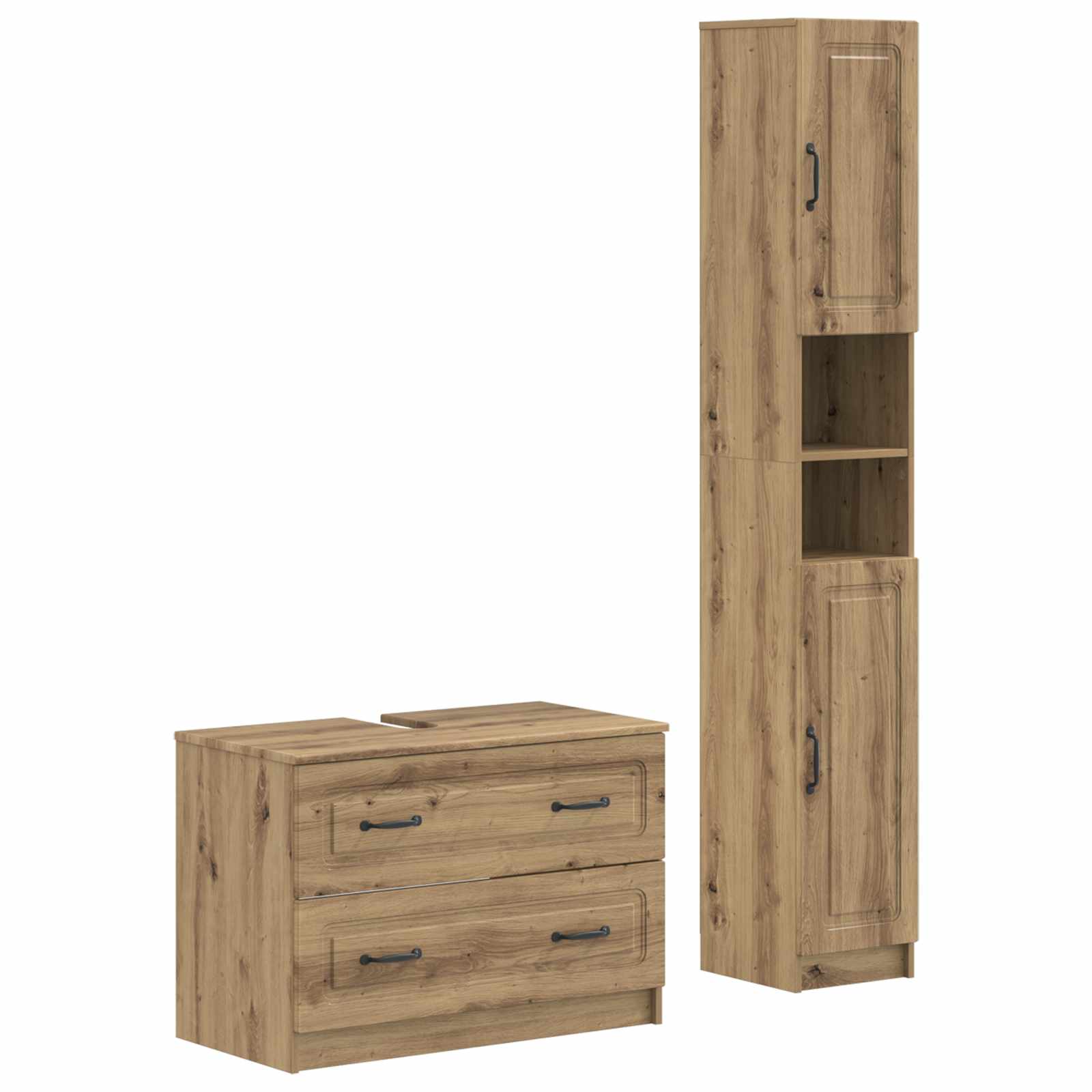 vidaXL 2-teiliges Badezimmer Schrank Set UTRECHT Artisan-Eiche