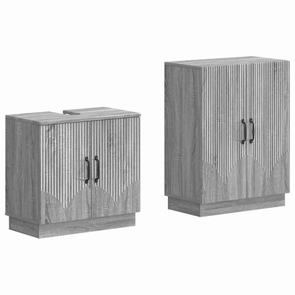 vidaXL 2-osaline Vannitoa Kapi Komplekt HOORN Hall Sonoma Tehispuit
