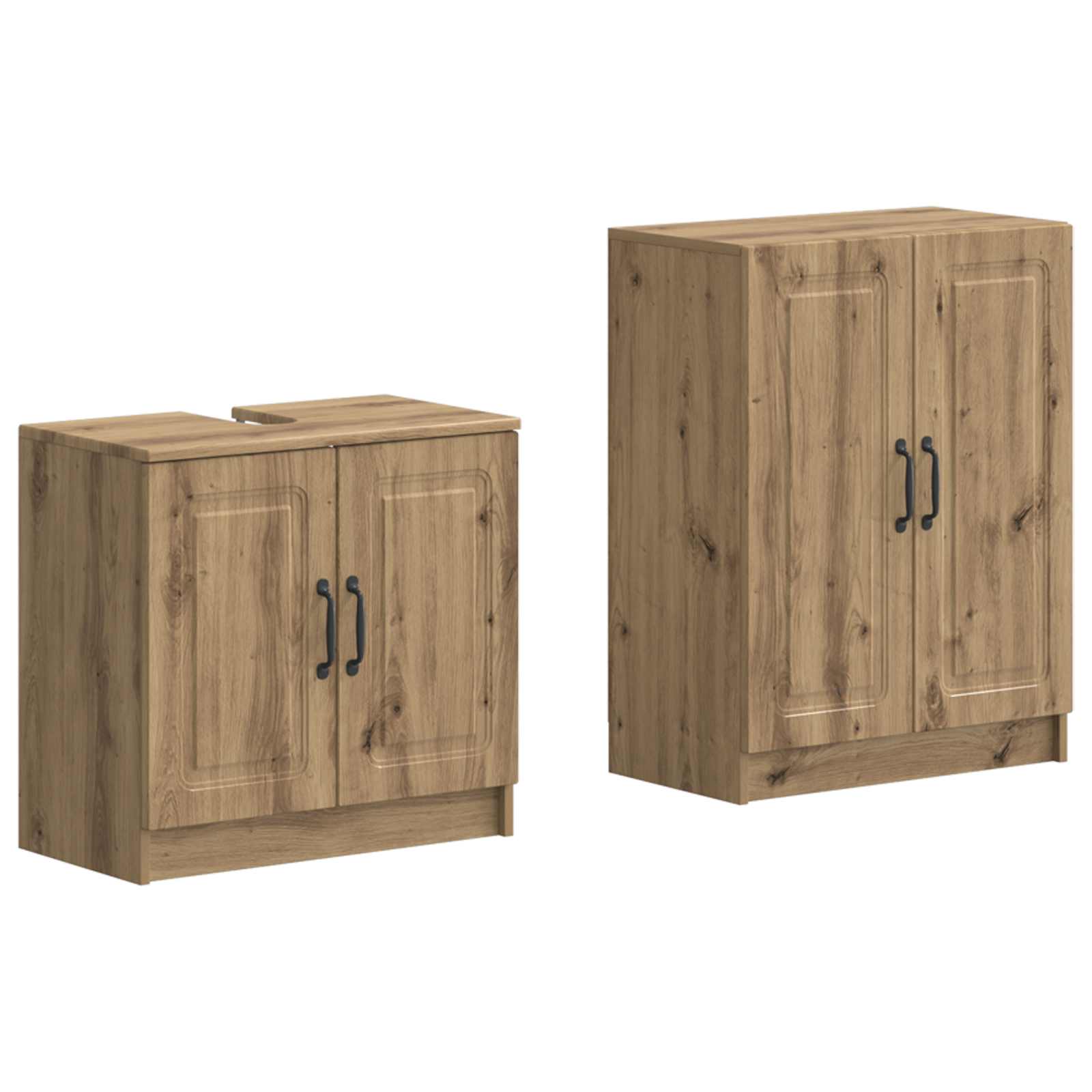 vidaXL 2-teiliges Badezimmer Schrank Set UTRECHT Artisan-Eiche