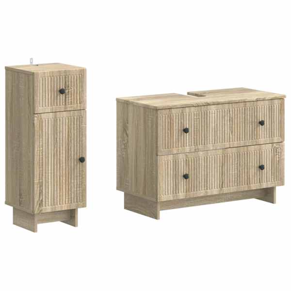 vidaXL 2-osaline Vannitoa Kapi Komplekt EDE Sonoma tamm Tehispuit