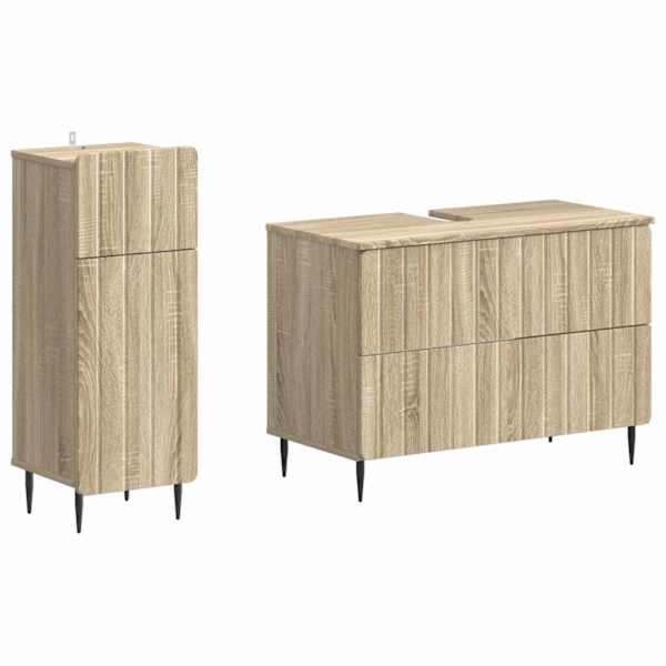 vidaXL 2-osaline Vannitoa Kapi Komplekt ZWOLLE Sonoma tamm Tehispuit