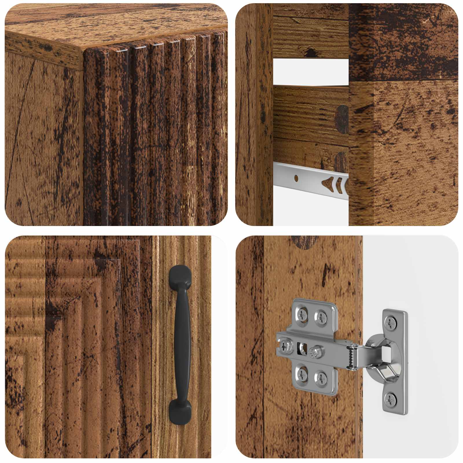 vidaXL 2-teiliges Badezimmer Schrank Set HAARLEM Altholz Holzwerkstoff – Bild 6