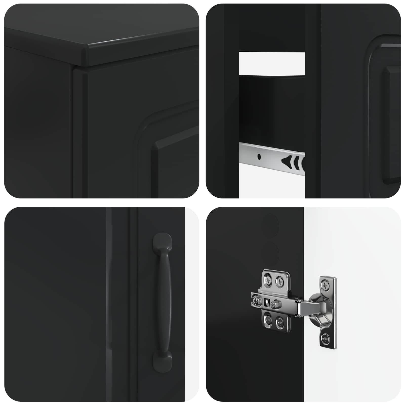 vidaXL 2-teiliges Badezimmer Schrank Set UTRECHT Schwarz Holzwerkstoff – Bild 6
