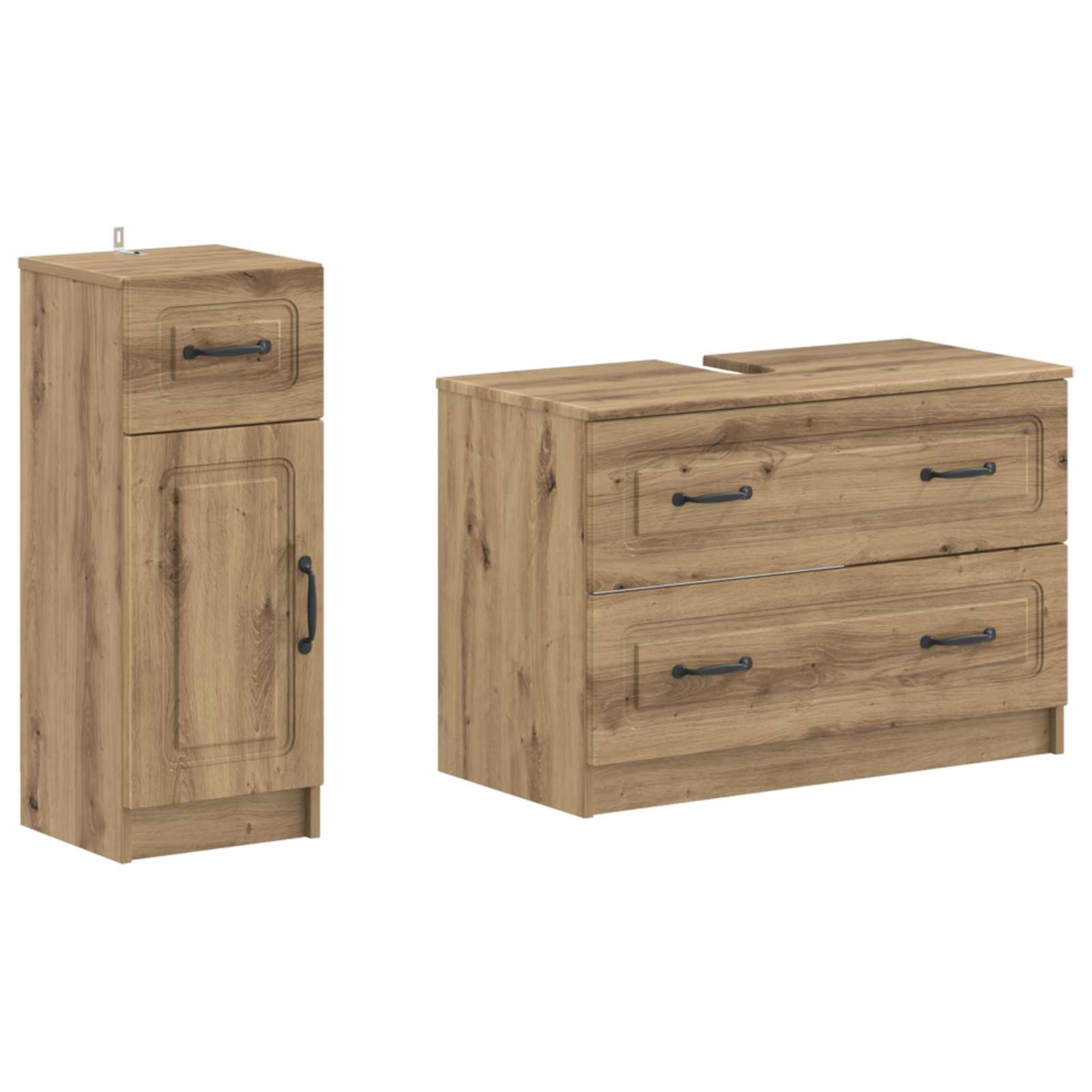vidaXL 2-teiliges Badezimmer Schrank Set UTRECHT Artisan-Eiche