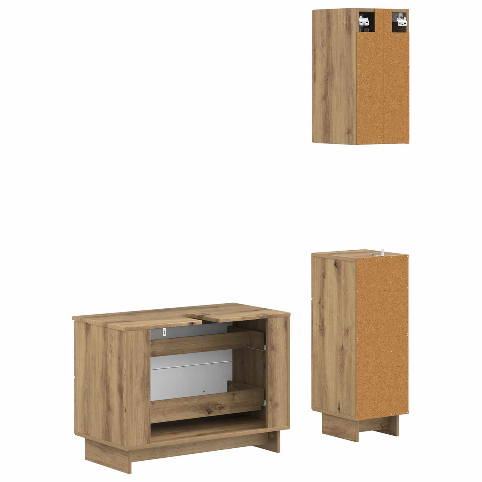 vidaXL 3-teiliges Badezimmer-Schranksystem EDE Artisan-Eiche – Bild 5