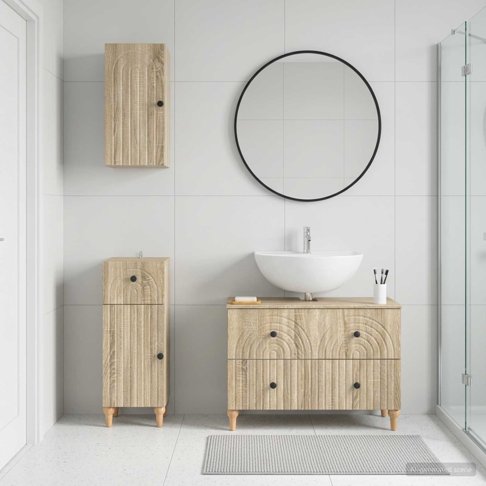 3-delni set kopalniških omaric ALKMAAR Sonoma hrast - slika 3