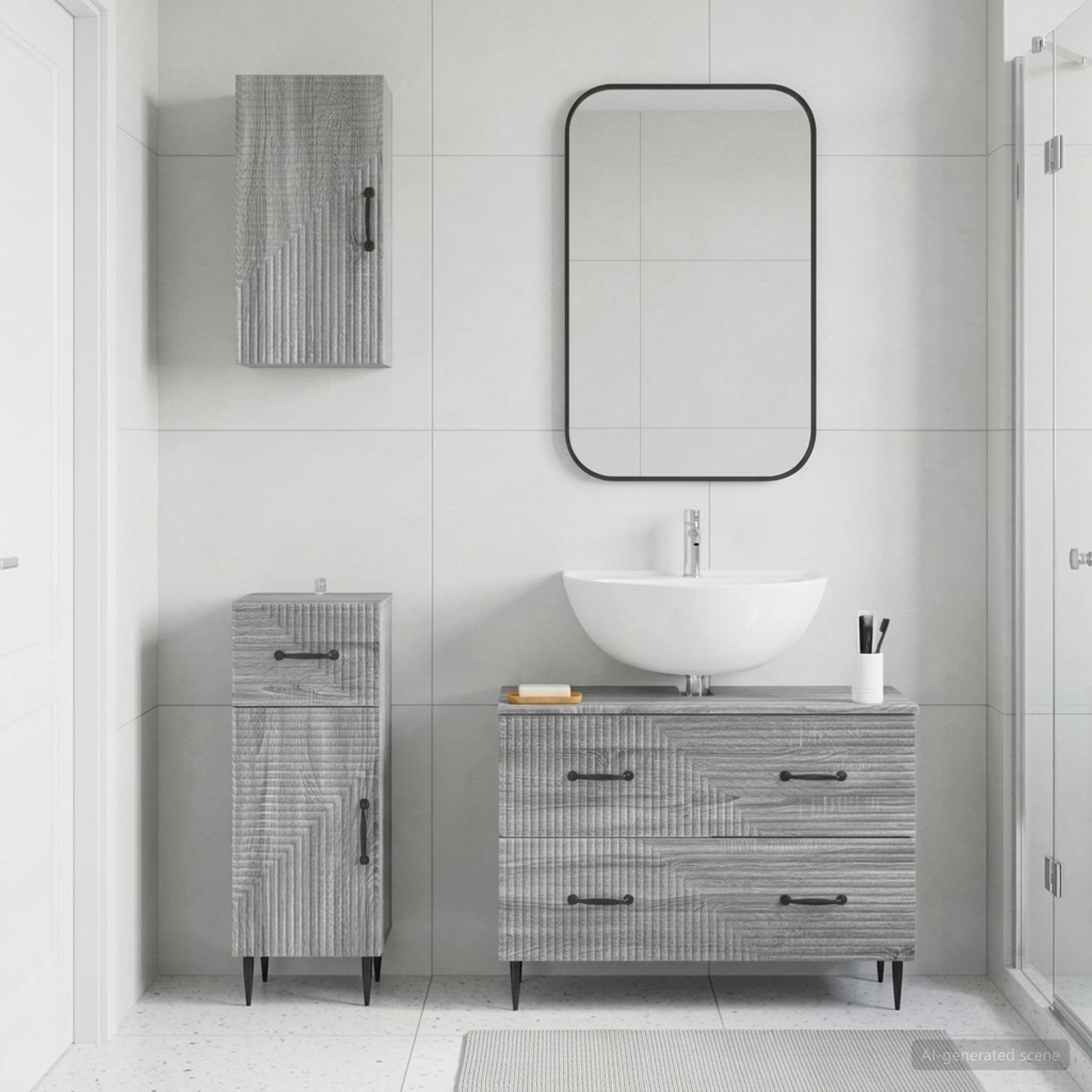 Σετ ντουλαπιών μπάνιου 3 τεμαχίων HAARLEM Γκρι Sonoma