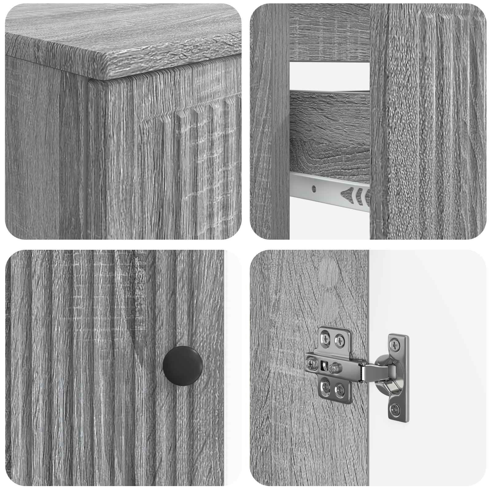 vidaXL 4-teiliges Badezimmer-Schrank-Set EDE Sonoma-Grau Holzwerkstoff – Bild 8