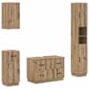 vidaXL 4-osaline vannitoa kapi komplekt HOORN Artisan tamm Tehispuit