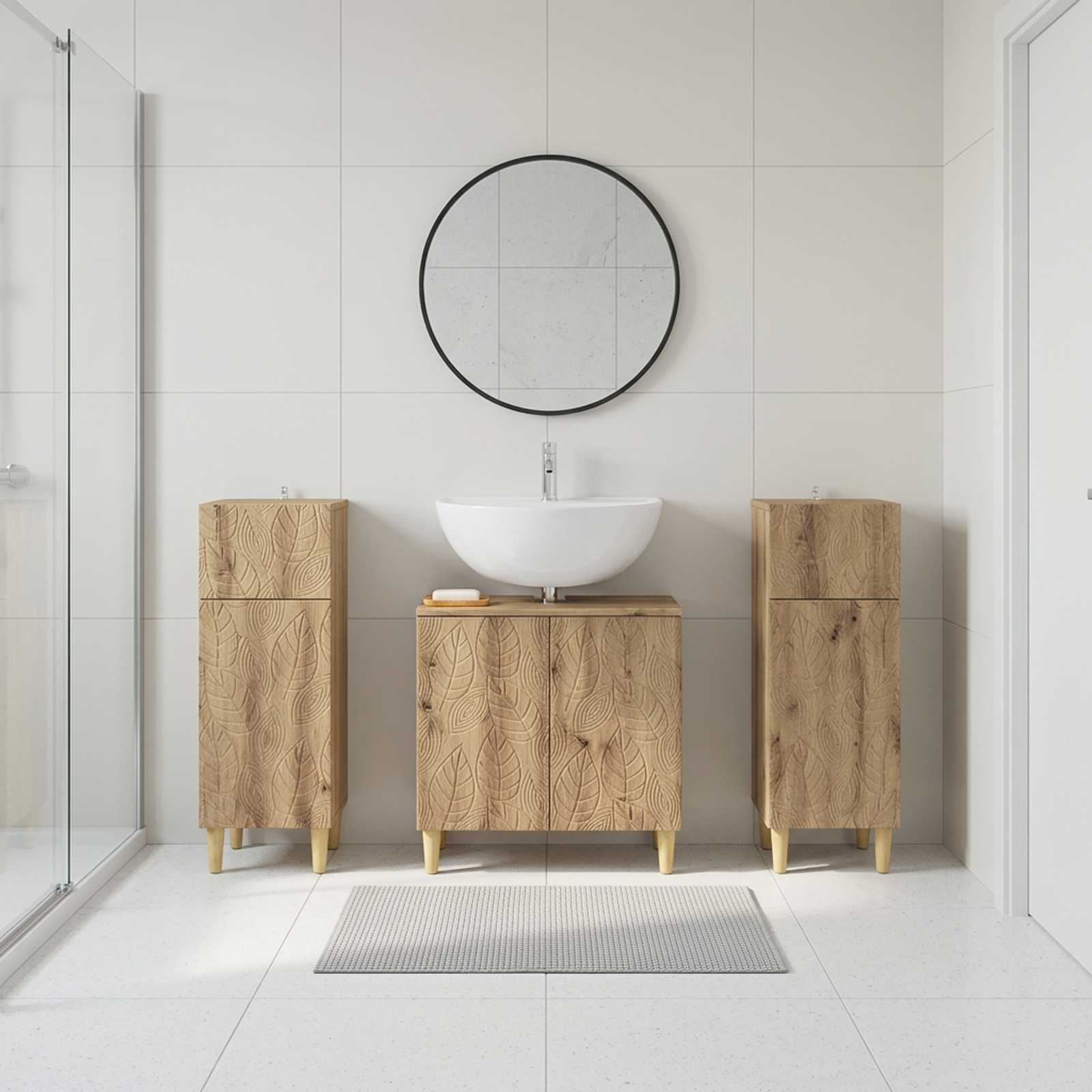 vidaXL 3-teiliges Badezimmer-Schranksystem DELFT Artisan-Eiche