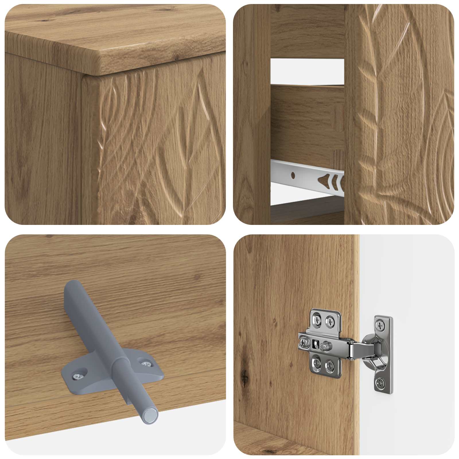 vidaXL 2-teiliges Badezimmer Schrank Set DELFT Artisan-Eiche – Bild 5