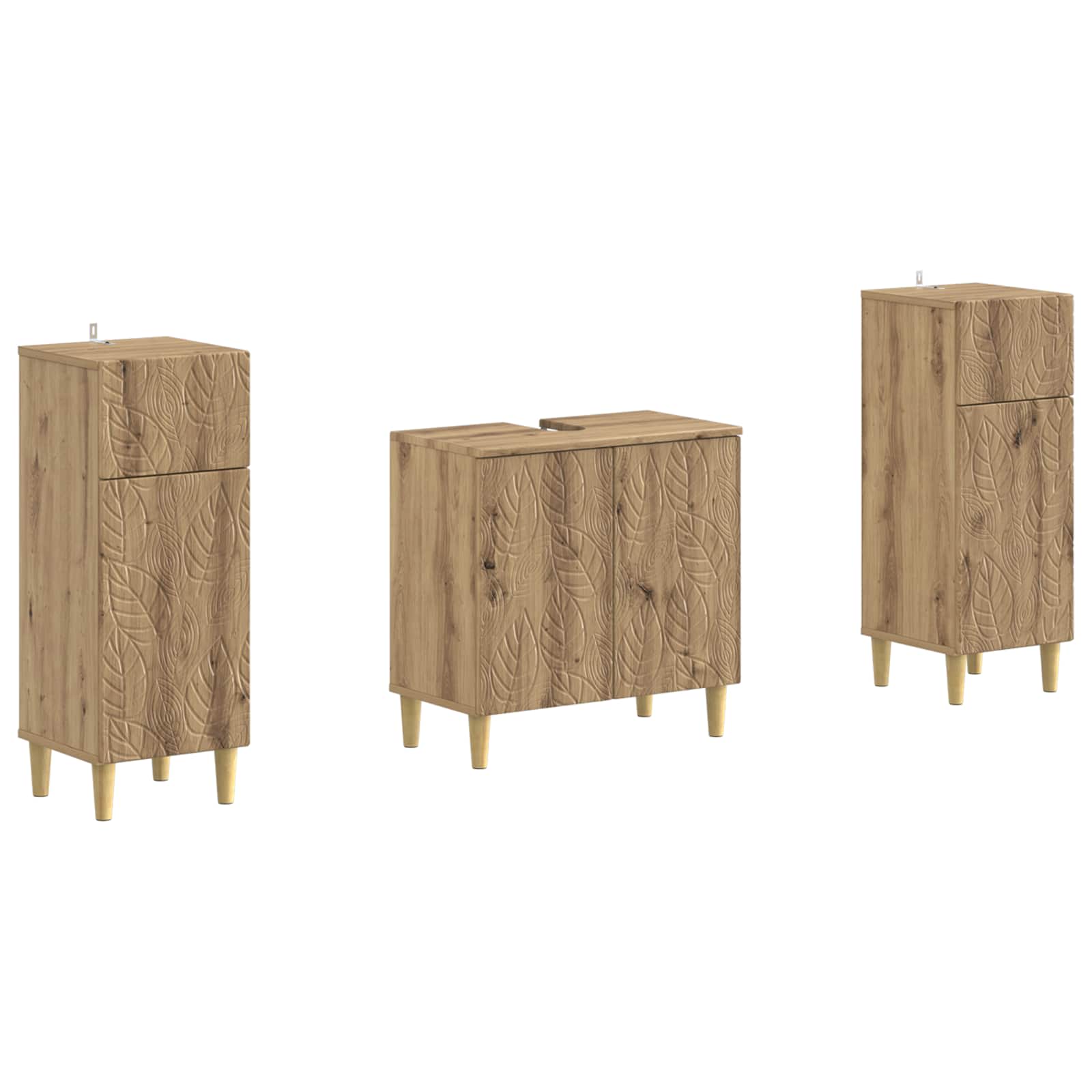 vidaXL 2-teiliges Badezimmer Schrank Set DELFT Artisan-Eiche