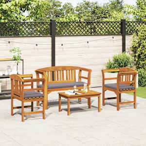Sada lounge zahradních růží 4 pcs Masivní akátové dřevo - obrázek 4