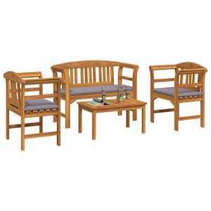Sada lounge zahradních růží 4 pcs Masivní akátové dřevo - obrázek 3
