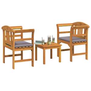 Sada lounge zahradních růží 3 pcs Masivní akátové dřevo - obrázek 3