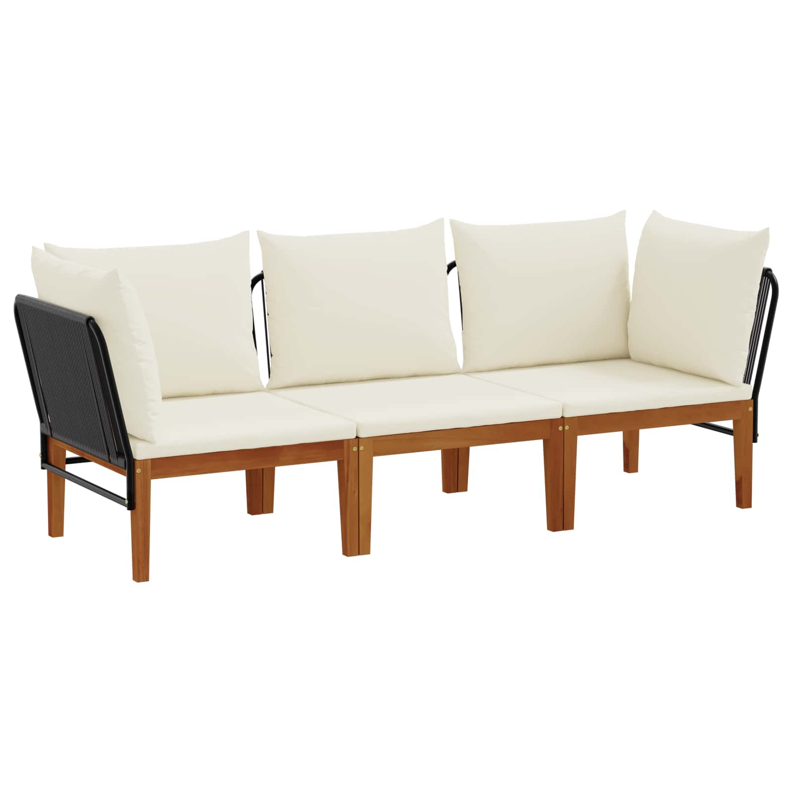 3 pcs Tuin loungeset Massief acaciahout & touw Naturel image 2