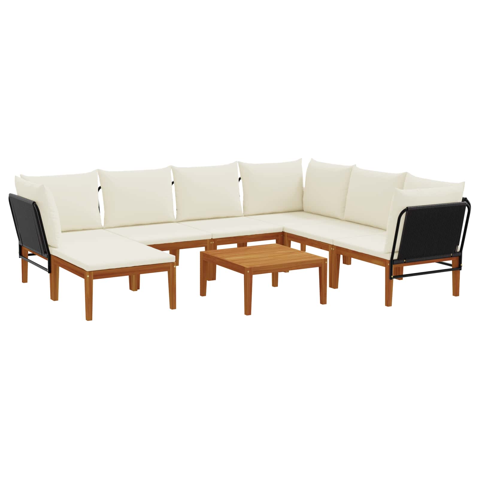 8 pcs Tuin loungeset Massief acaciahout & touw Naturel image 2