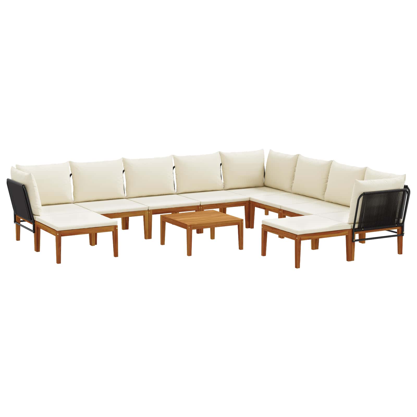 11 pcs Tuin loungeset Massief acaciahout & touw Naturel image 2