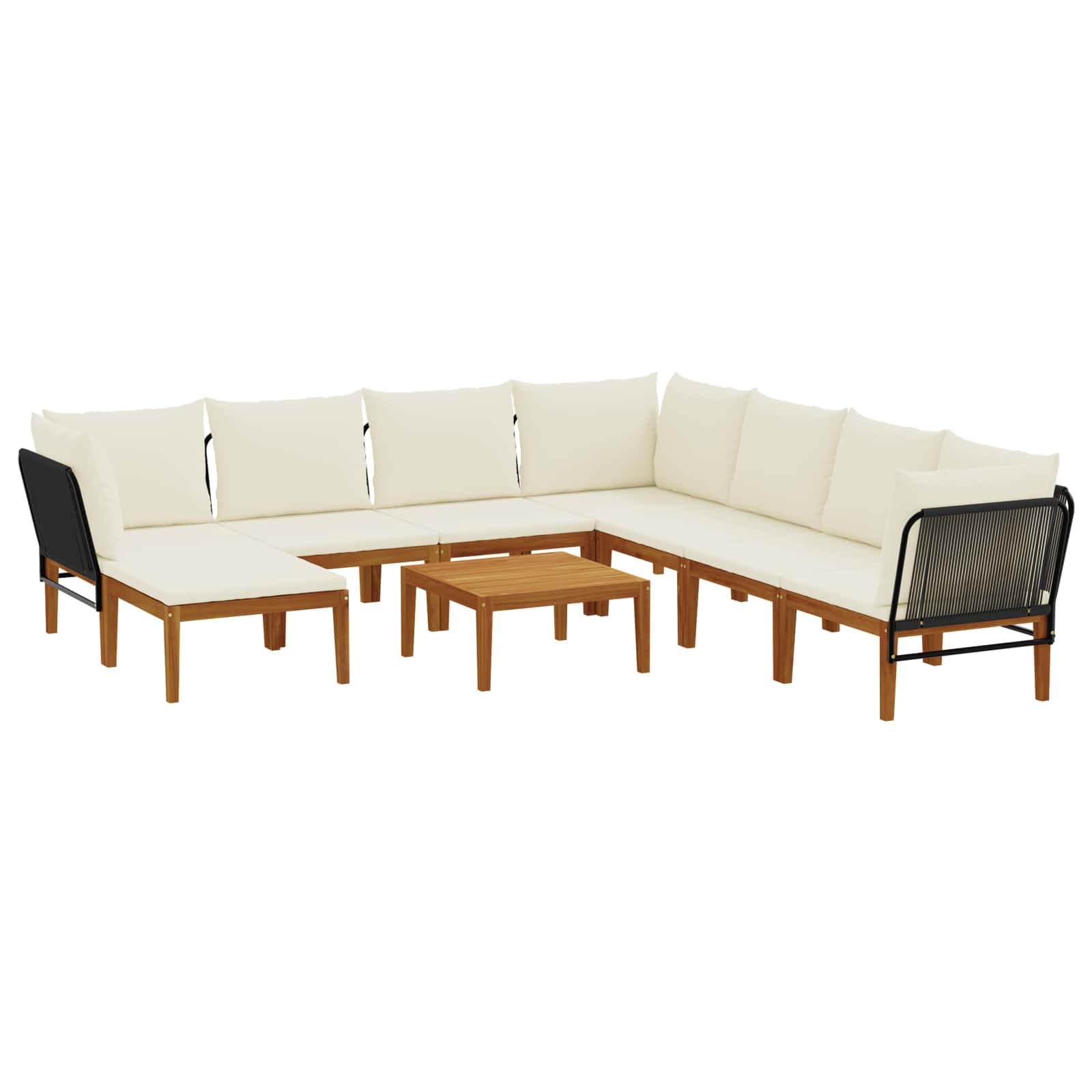 9 pcs Tuin loungeset Massief acaciahout & touw Naturel image 2