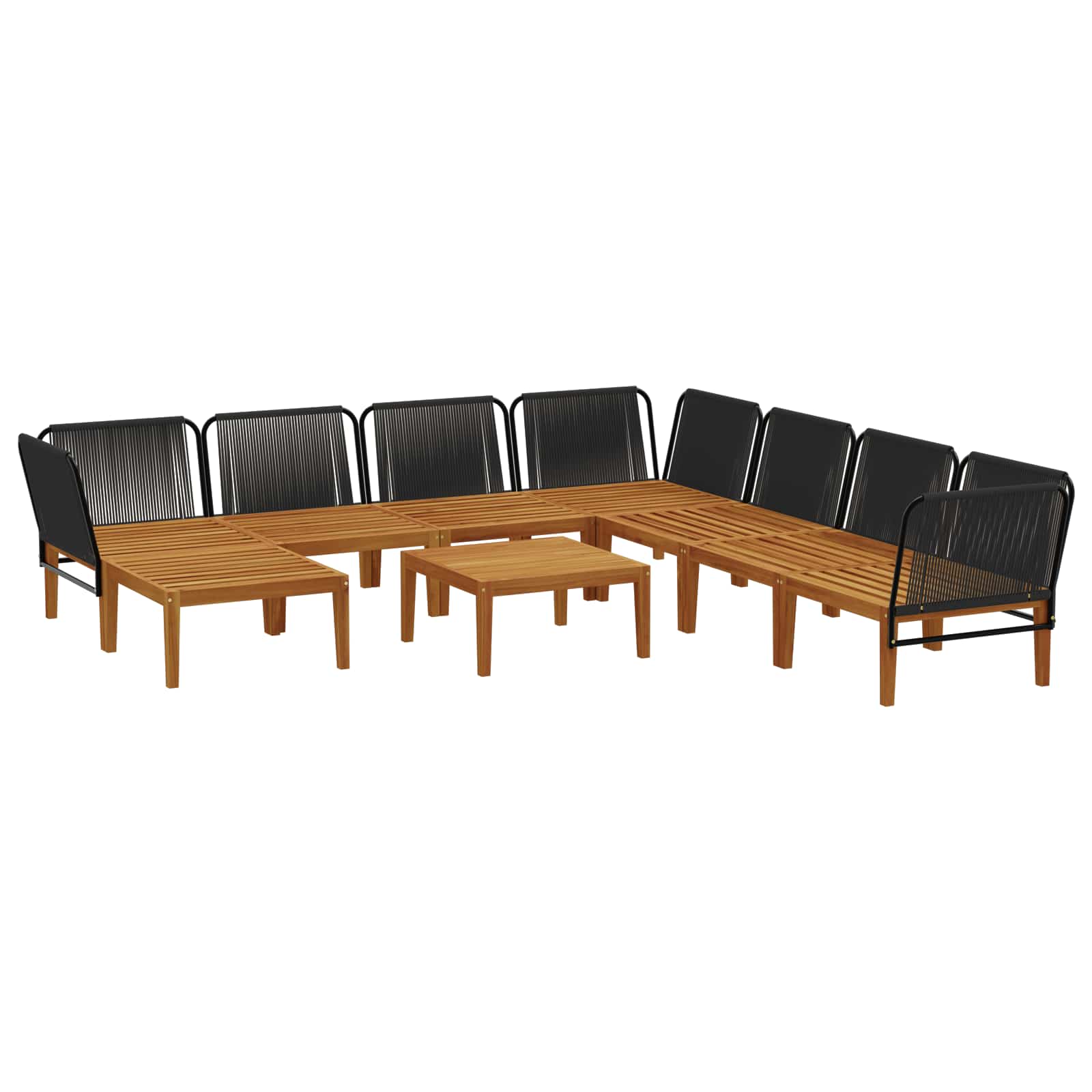 9 pcs Tuin loungeset Massief acaciahout & touw Naturel image 4