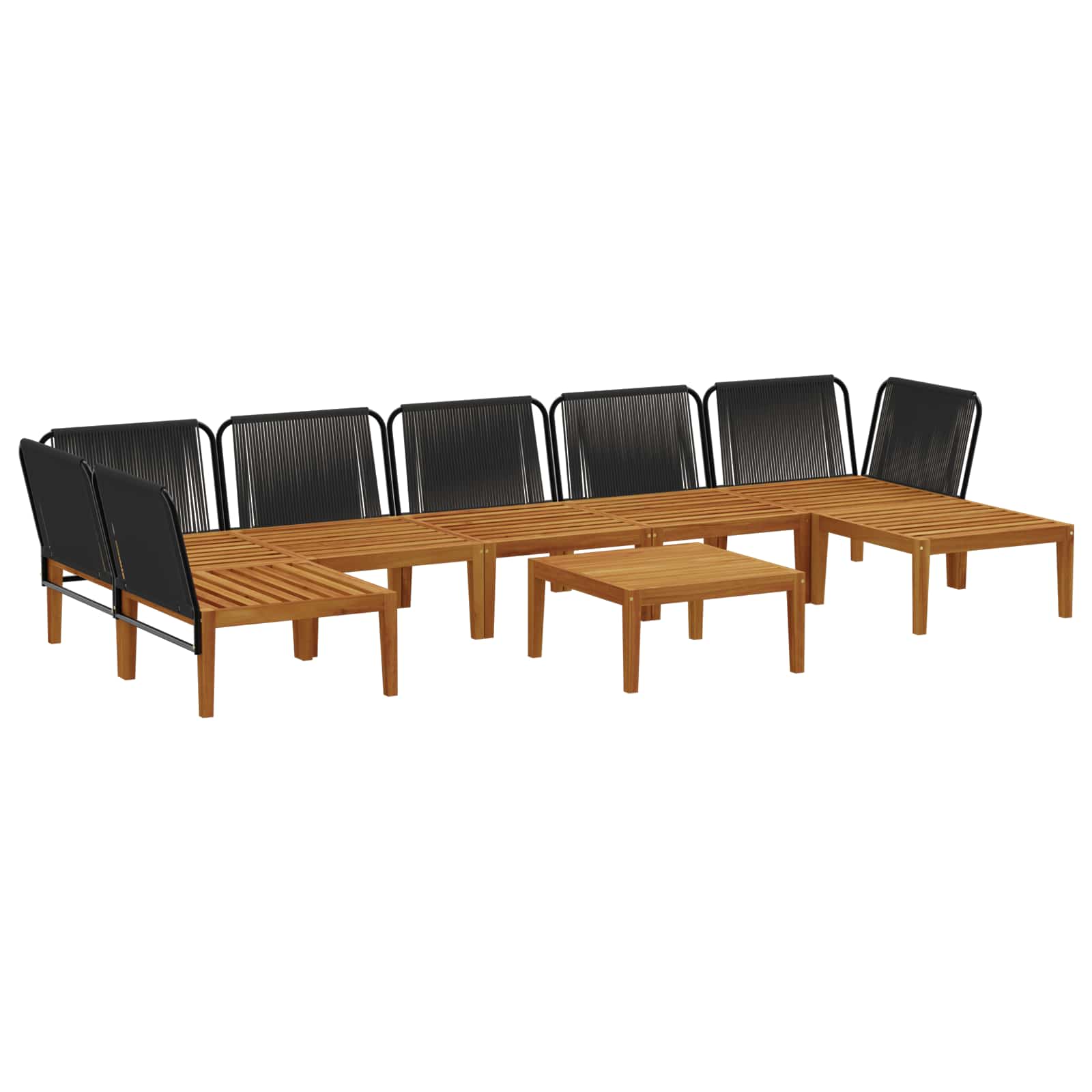 8 pcs Tuin loungeset Massief acaciahout & touw Naturel image 4