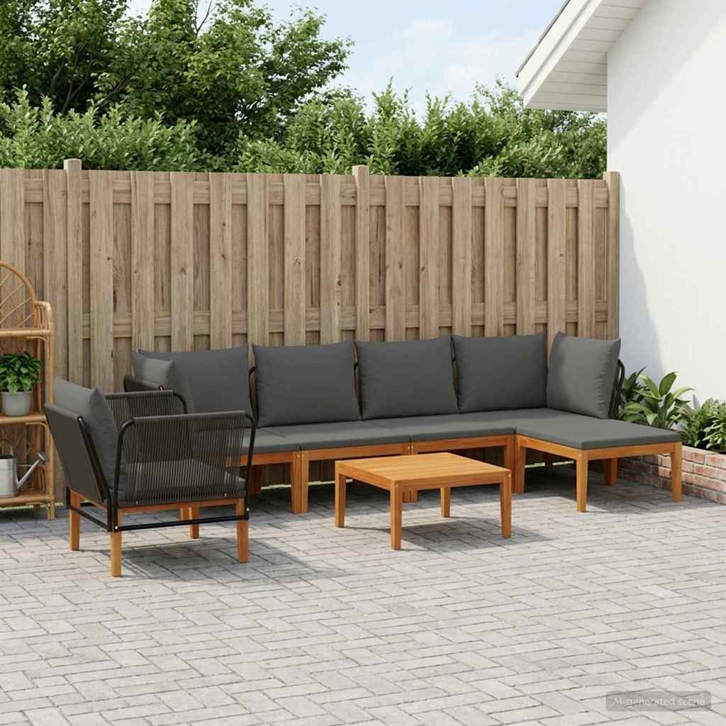 7 pcs Tuin loungeset Massief acaciahout & touw Naturel image 1