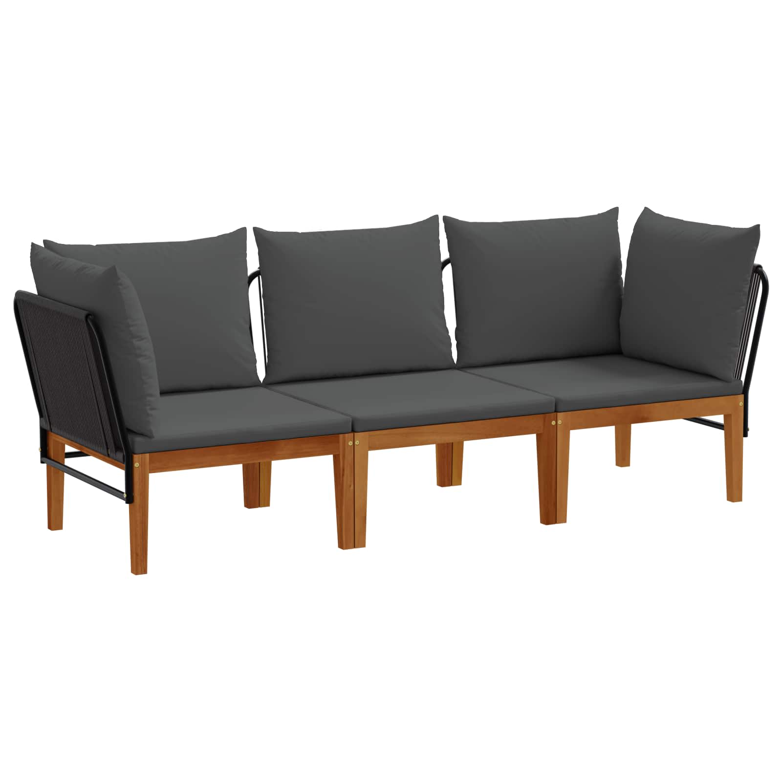 3 pcs Tuin loungeset Massief acaciahout & touw Naturel image 2