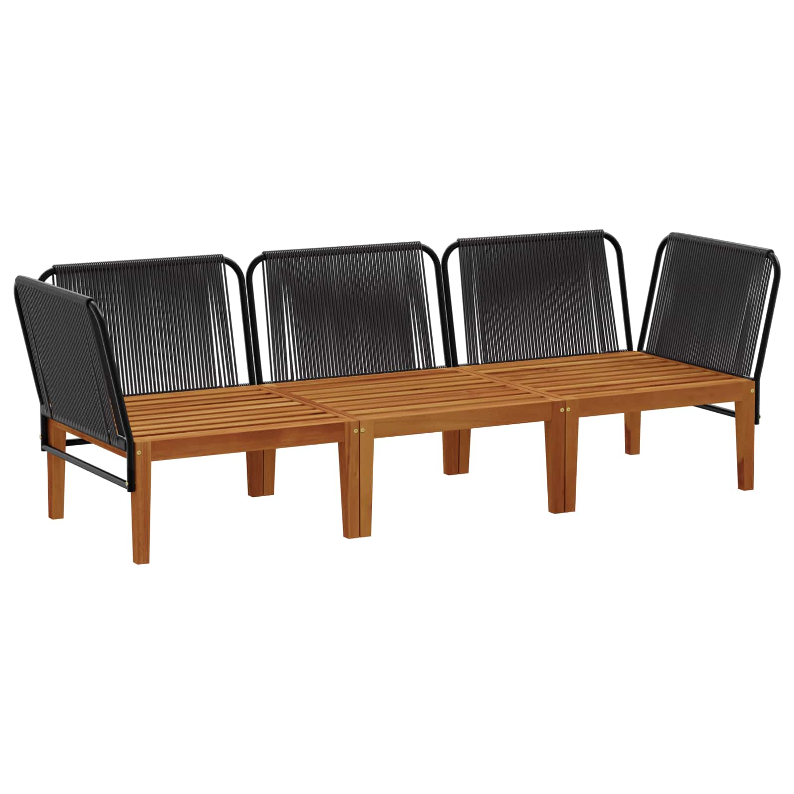 3 pcs Tuin loungeset Massief acaciahout & touw Naturel image 3