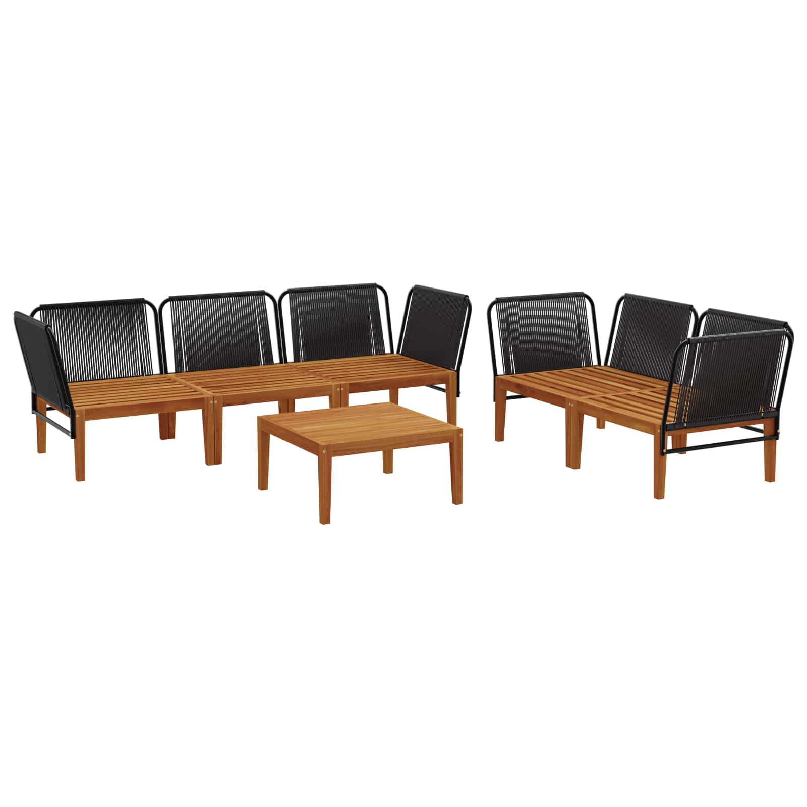 6 pcs Tuin loungeset Massief acaciahout & touw Naturel image 4