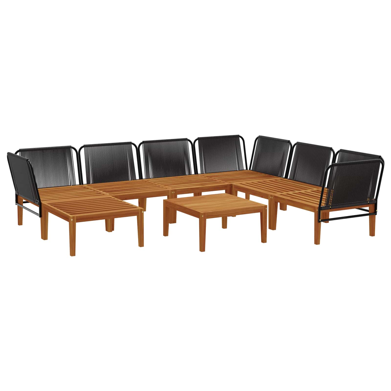 8 pcs Tuin loungeset Massief acaciahout & touw Naturel image 4